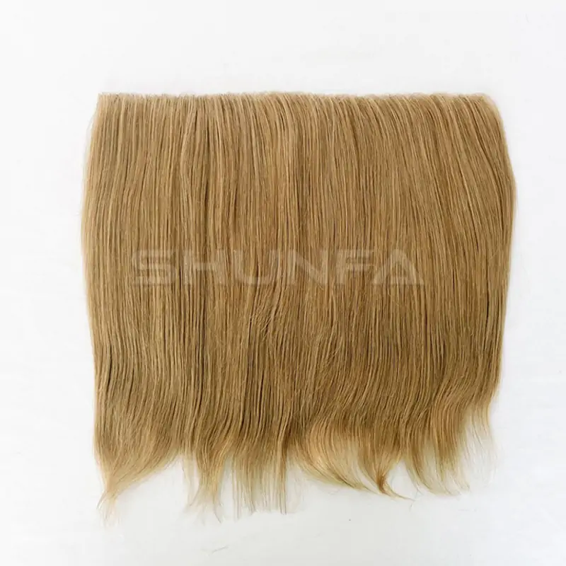 Custom order - Full Flat PU base hair replacement for men with long blonde hair